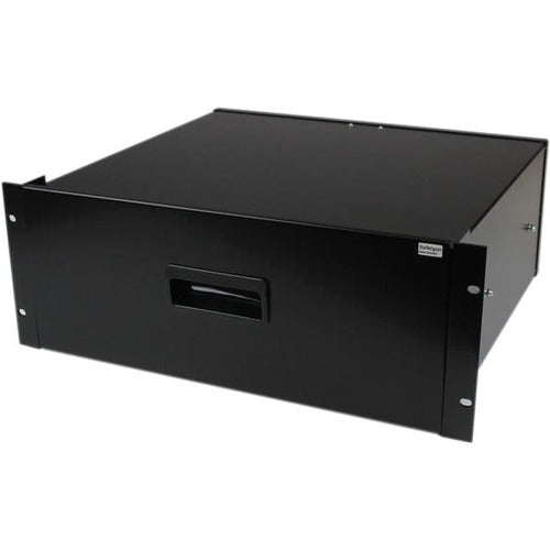 Tiroir de rangement en acier noir 4U de StarTech.com pour racks et armoires de 19 pouces - Tiroir de rangement coulissant noir 4U pour rack