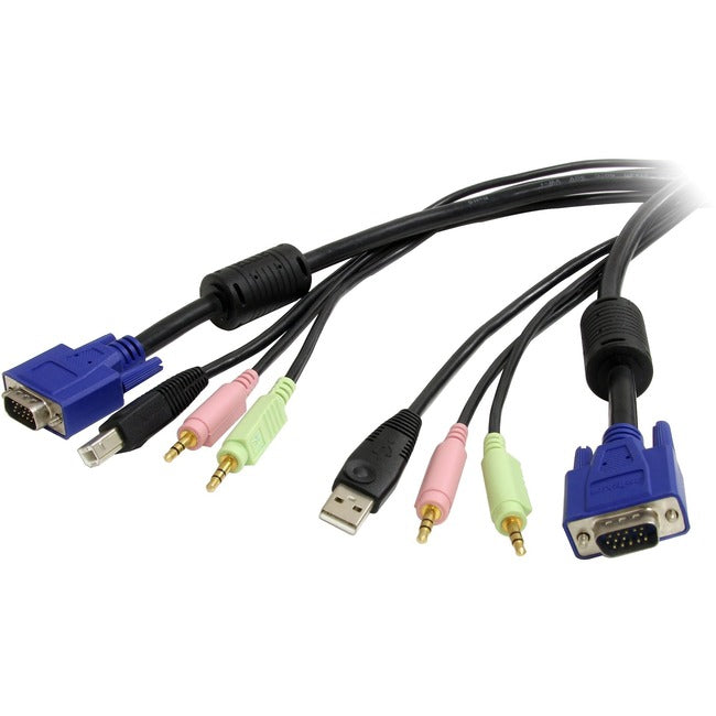 Câble de commutation KVM USB VGA 4 en 1 StarTech.com de 1,8 m avec audio