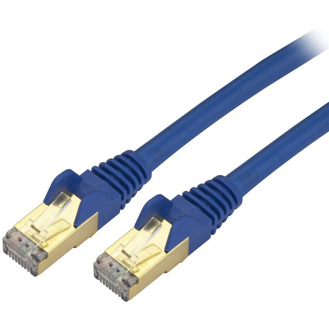 StarTech.com 1 ft CAT6a Ethernet Cable - 10 Gigabit Category 6a Shielded Snagless RJ45 100W PoE Patch Cord - 10GbE Blue UL/TIA Certified