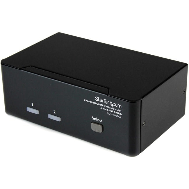 StarTech.com Commutateur KVM USB double DVI à 2 ports avec audio et hub USB