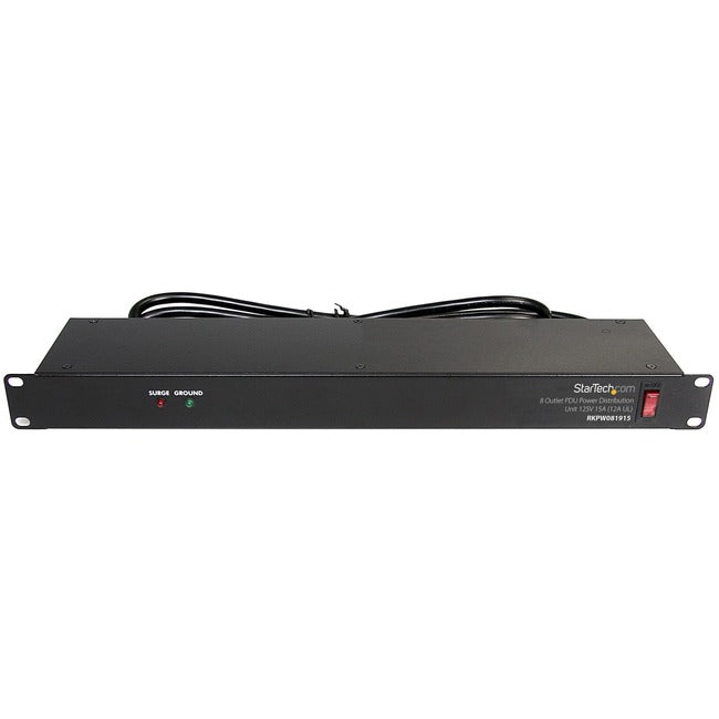 PDU à montage en rack Star Tech.com avec 8 prises avec protection contre les surtensions - Unité de distribution d'alimentation 19 pouces - 1U