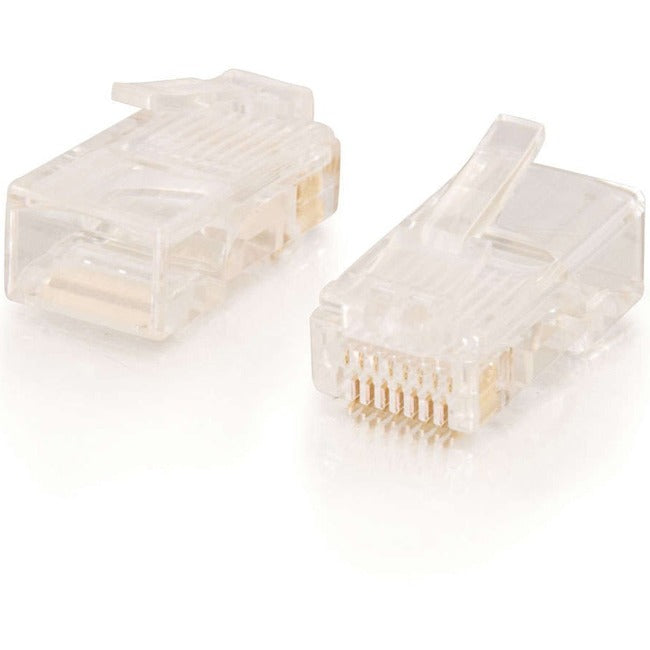 Lot de 100 fiches modulaires C2G RJ45 Cat5E pour câbles toronnés ronds