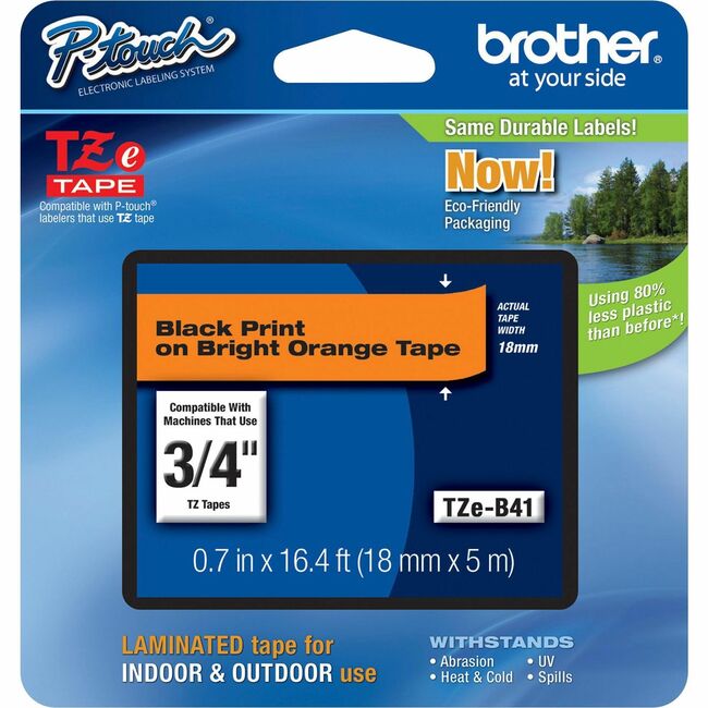 Ruban de lettrage laminé Brother P-touch TZe 3/4"