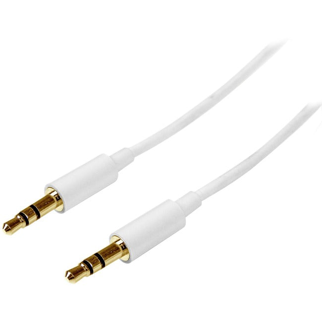 Câble audio stéréo fin 3,5 mm blanc StarTech.com de 2 m - Mâle vers mâle