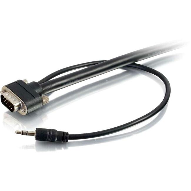 Câble vidéo VGA C2G 25 pieds + câble audio stéréo auxiliaire 3,5 mm - Certifié CMG - M/M