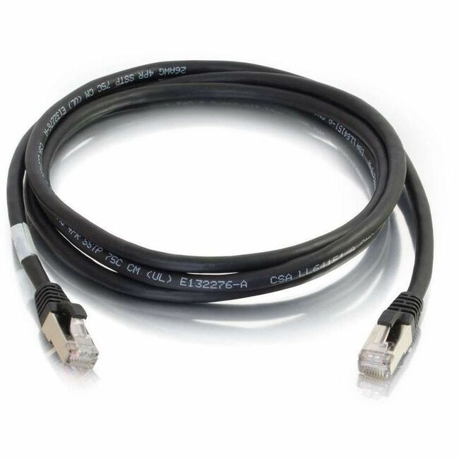Câble de raccordement réseau Ethernet STP blindé anti-accroc Cat6a de 6 pieds de C2G - Noir