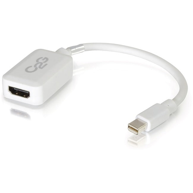 Adaptateur convertisseur Mini DisplayPort mâle vers HDMI femelle 8 pouces C2G - Blanc