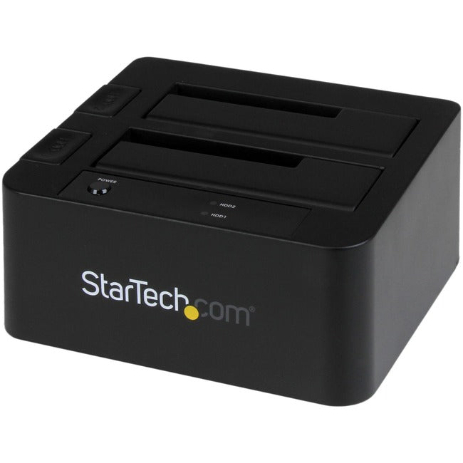 StarTech.com Station d'accueil pour disque dur USB 3.0/eSATA vers SATA à double baie, SATA III 2,5/3,5 pouces, station d'accueil SSD/HDD, chargement par le haut