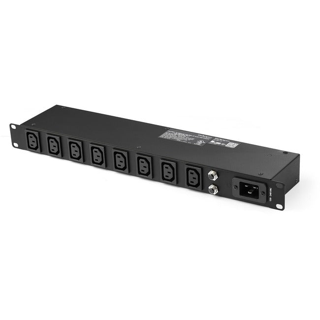 StarTech.com PDU 1U 19" 8 ports pour montage en rack, bloc d'alimentation/multiprise pour montage en rack à prises IEC C13, parasurtenseur pour rack de serveur horizontal 16 A 240 V
