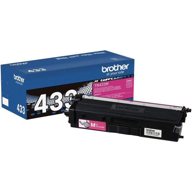 Cartouche de toner laser haute capacité d'origine Brother TN433M - Magenta - 1 unité