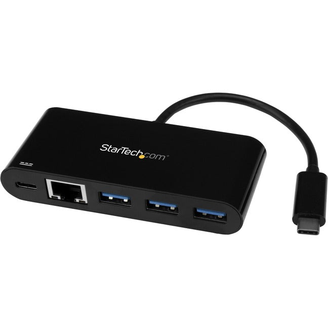 StarTech.com Hub USB-C 3 ports avec Gigabit Ethernet et alimentation 60 W - Adaptateur USB-C vers 3xUSB-A - Hub USB 3.0 Type-C 5 Gbit/s