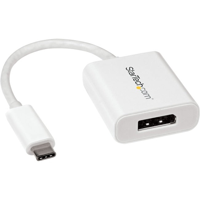 StarTech.com USB C to DisplayPort Adapter 4K 60Hz - USB Type-C to DP 1.4 Monitor Video Converter (DP Alt Mode) - TB3 Compatible - White