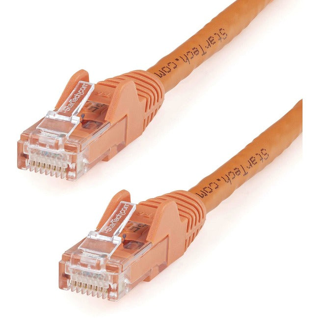 Câble Ethernet CAT6 StarTech.com de 38,1 m - Orange Câble de raccordement Gigabit PoE UTP 650 MHz 100 W sans accroc Catégorie 6 Câblage certifié UL/TIA