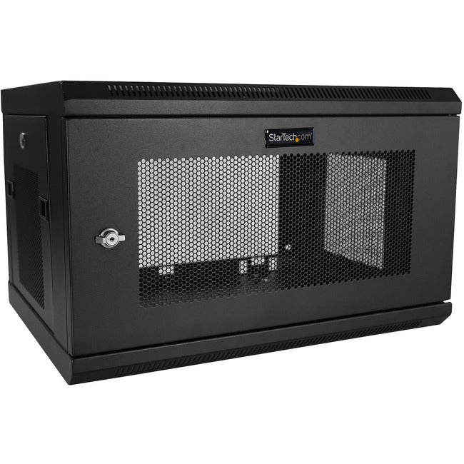 StarTech.com Armoire réseau murale 6U à 2 montants, rack de serveur mural de 48,3 cm pour données/équipement informatique, petit boîtier de rack verrouillable