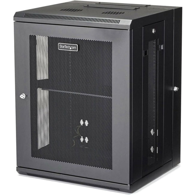 StarTech.com 15U 19" Wall Mount Network Cabinet - 16" Deep Hinged Locking Flexible IT Data Equipment Rack Vented Switch Enclosure w/Shelf