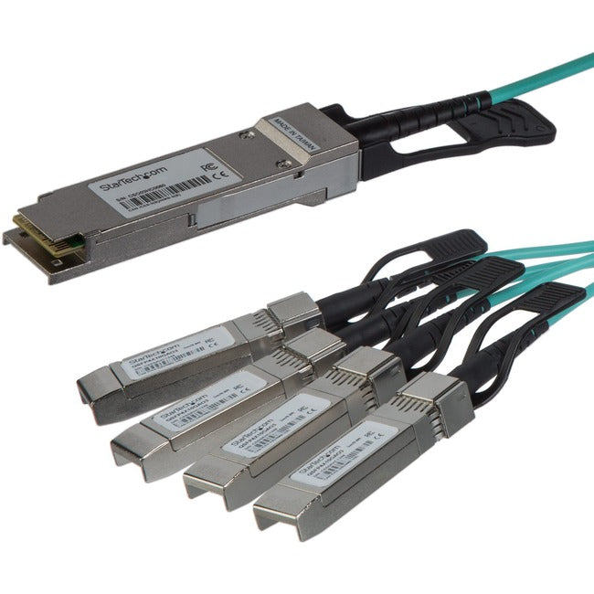 StarTech.com AOC Breakout Cable for Cisco QSFP-4X10G-AOC10M - 15m 40G 1x QSFP+ to 4x SFP+ AOC Cable 40GbE QSFP+ Active Optical Fiber 49ft