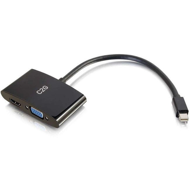 Adaptateur Mini DisplayPort 8 pouces vers HDMI ou VGA 4K C2G - Noir