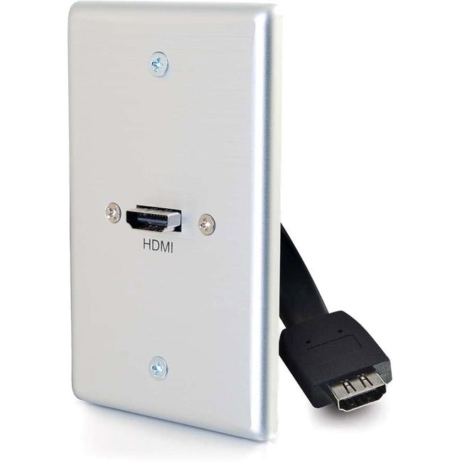 Plaque murale traversante HDMI 1 gang C2G - Aluminium brossé