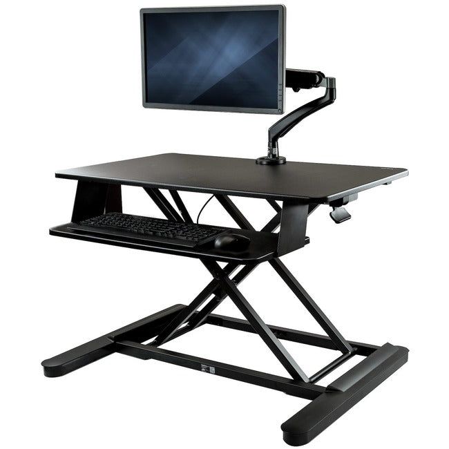 StarTech.com Sit-Stand Desk Converter with Monitor Arm - Up to 26" Monitor - 35†Wide Work Surface - Height Adjustable Standing Desk Converter