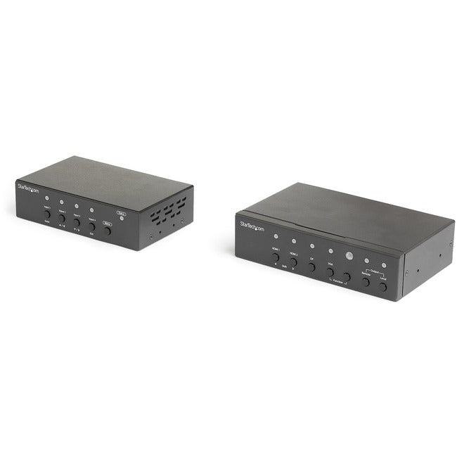 Kit d'extension HDBaseT multi-entrées StarTech.com avec commutateur intégré et convertisseur vidéo - DisplayPort HDMI et VGA sur CAT6 ou CAT5e