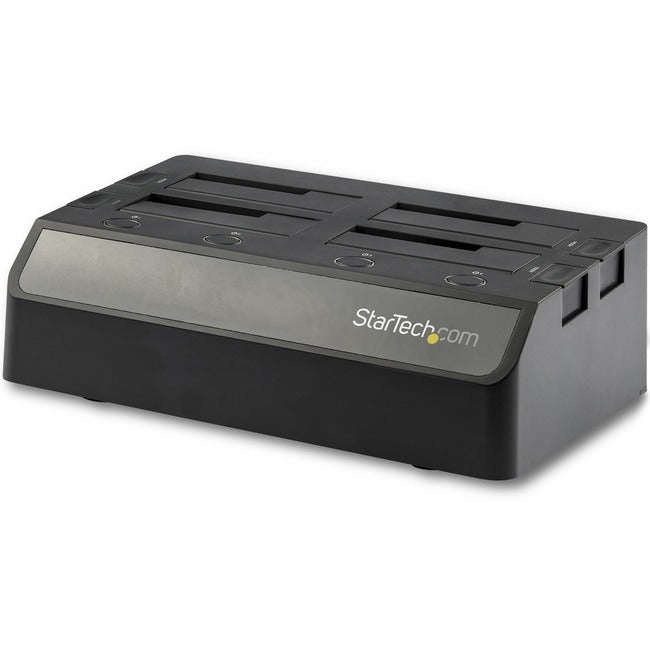 StarTech.com Station d'accueil pour disque dur USB 3.1 vers SATA à 4 baies, station d'accueil pour SSD/HDD SATA III (6 Gbit/s) 2,5/3,5 pouces, baie de lecteur à chargement par le haut 10 Gbit/s