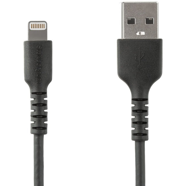 Câble USB-A vers Lightning noir durable de 2 m de StarTech.com, câble de charge/synchronisation robuste et résistant pour Apple iPhone/iPad certifié MFi