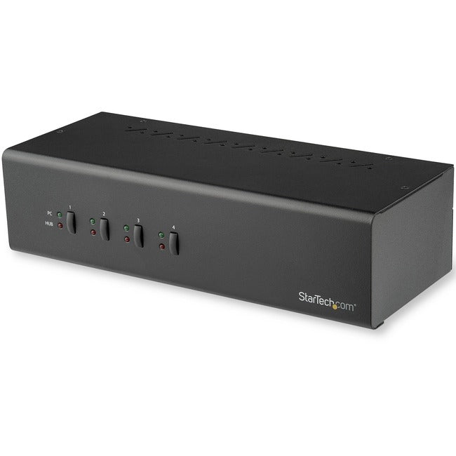 StarTech.com Commutateur KVM DVI Dual Link à 4 ports pour deux moniteurs 1440p Commutateur KVM USB compact à double écran/affichage/affichage avec hub USB 3.0 et audio TAA