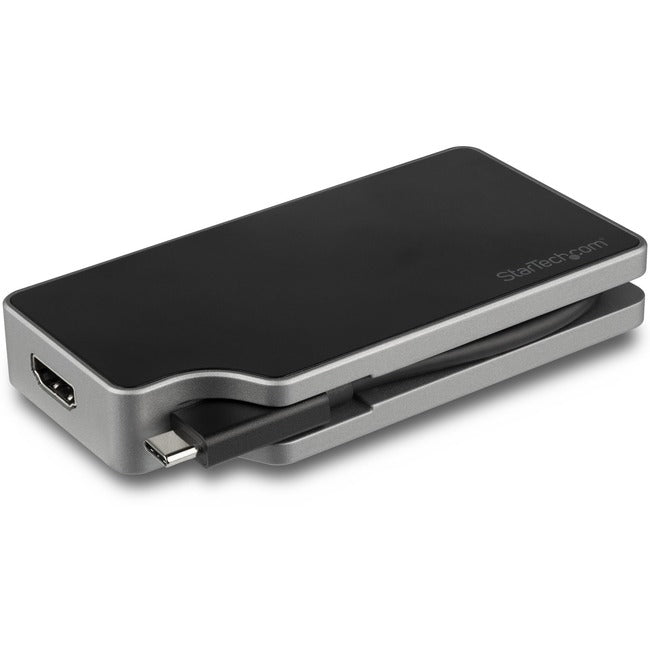 StarTech.com Adaptateur vidéo multiport USB C 4 en 1 - Power Delivery 95 W - Gris sidéral - Aluminium - 4K60 Hz - Câble enveloppant - Adaptateur USB C (CDPVDHMDPDP)