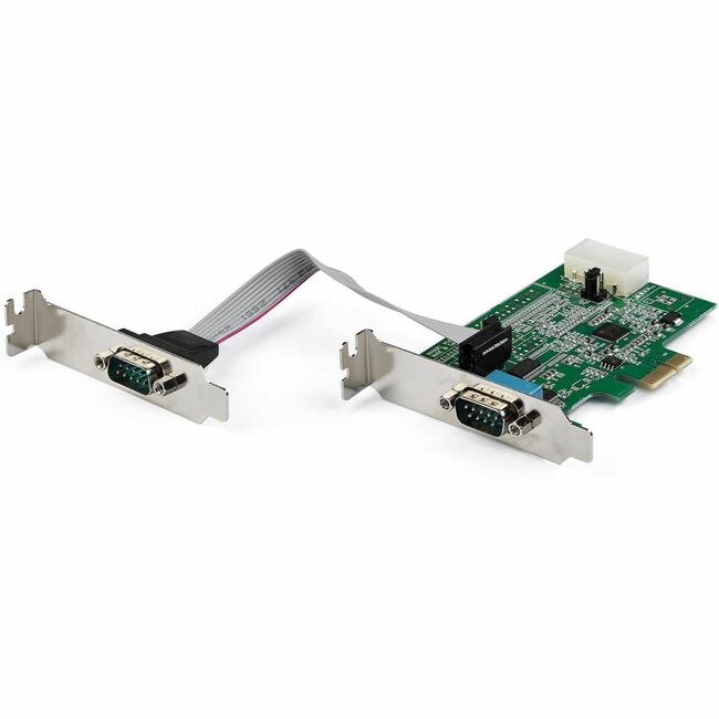StarTech.com Carte adaptateur série PCI Express RS232 à 2 ports - Carte contrôleur série PCIe DB9 16950 UART - Profil bas - Windows et Linux