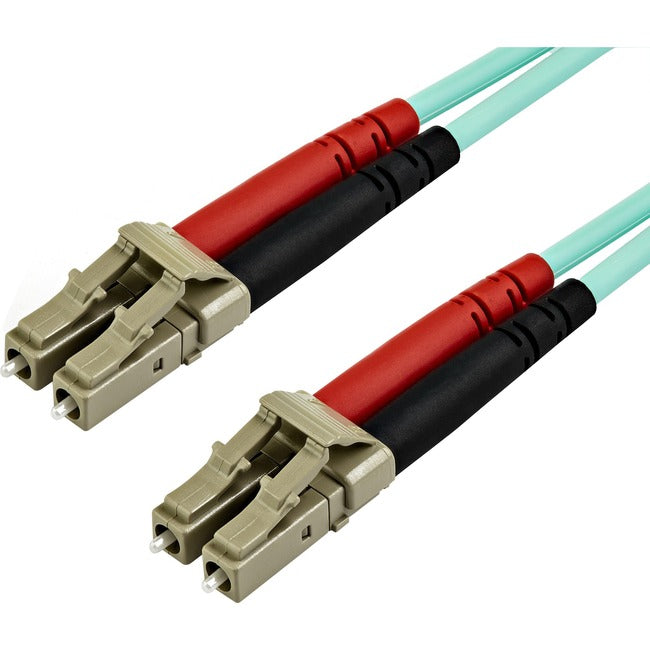 Câble fibre optique multimode LC/UPC vers LC/UPC OM3 de 15 m (50 pi), fibre optique duplex intégral Zipcord, 100 Gbit/s, LOMMF, cordon de raccordement fibre optique LSZH