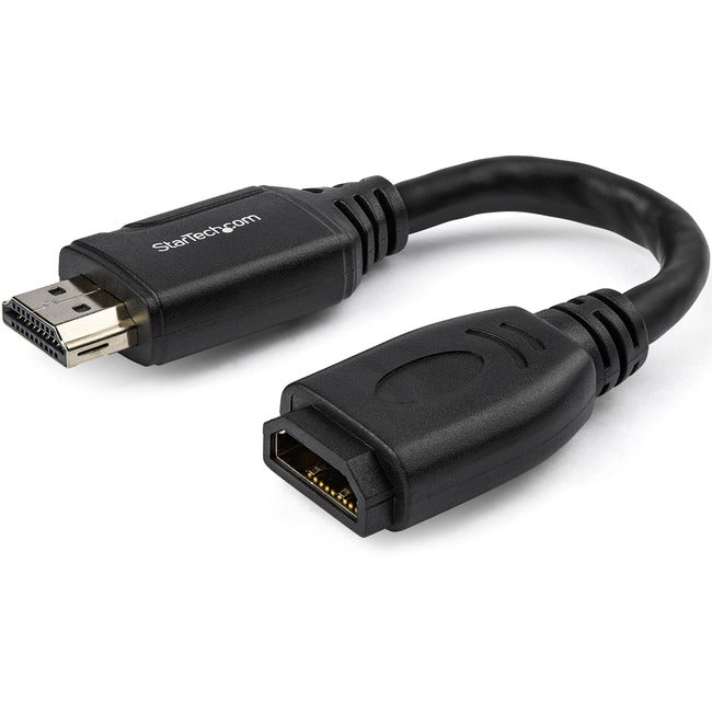 Câble de protection de port HDMI StarTech.com 15 cm, câble d'extension HDMI 2.0 haute vitesse 4K 60 Hz avec Ethernet, cordon d'extension HDMI mâle vers femelle