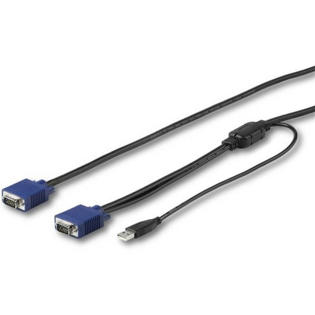 Câble KVM USB StarTech.com de 4,6 m (15 pi) pour consoles à montage en rack StarTech.com - Câble de console KVM VGA et USB (RKCONSUV15)