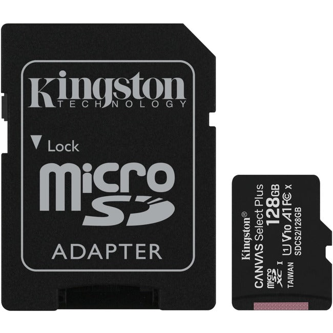 Carte microSDXC Kingston Canvas Select Plus SDCS2 128 Go Classe 10/UHS-I (U1) - 1 paquet