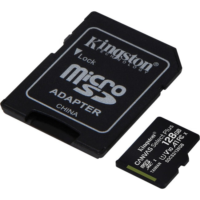 Carte microSDXC Kingston Canvas Select Plus 128 Go Classe 10/UHS-I (U1) V10 - 1 pack