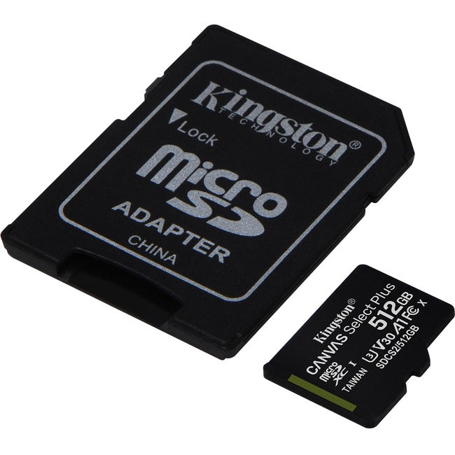 Carte microSDXC Kingston Canvas Select Plus SDCS2 512 Go Classe 10/UHS-I (U3) - 1 paquet
