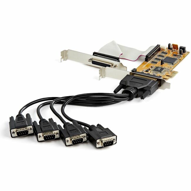 StarTech.com Carte adaptateur série PCI Express RS232 à 8 ports - Contrôleur PCIe vers série DB9 16C1050 UART - Profil bas - 15 kV ESD - Win/Linux