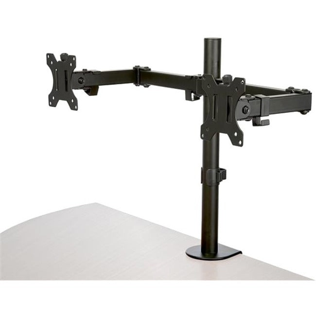 StarTech.com Support de bureau pour écran double, support ergonomique compatible VESA pour écran jusqu'à 32" (17,6 lb/8 kg), pince/œillet, articulé