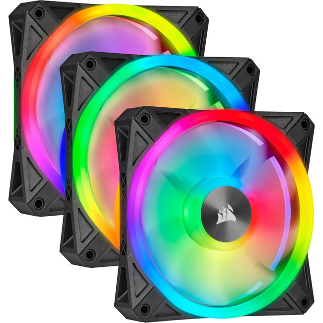 Corsair iCUE QL120 RGB 120 mm PWM Triple ventilateur avec Lighting Node CORE - Lot de 3