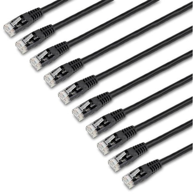 Câble Ethernet CAT6 de 1,8 m StarTech.com - Lot de 10 - Certifié ETL - Cordon de raccordement CAT6 noir - Connecteurs RJ45 moulés - 24 AWG - UTP
