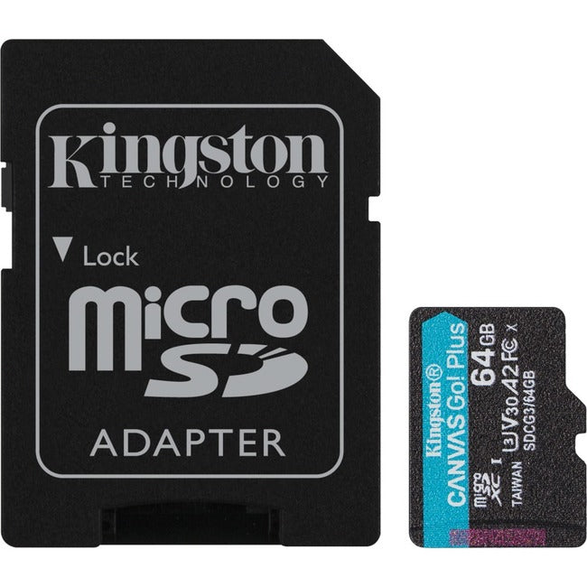 Carte microSDXC Kingston Canvas Go! Plus SDCG3 64 Go Classe 10/UHS-I (U3)