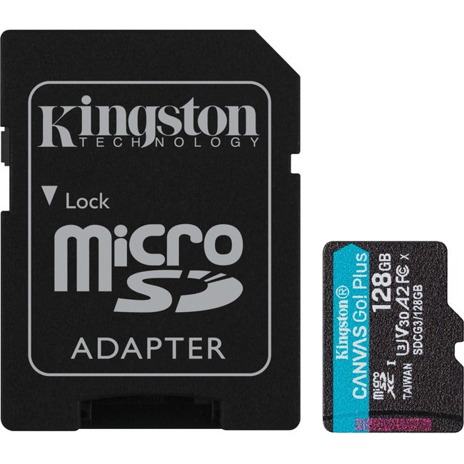 Carte microSDXC Kingston Canvas Go! Plus 128 Go Classe 10/UHS-I (U3) V30