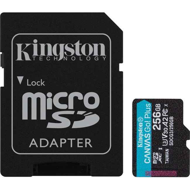 Carte microSDXC Kingston Canvas Go! Plus 256 Go Classe 10/UHS-I (U3) V30