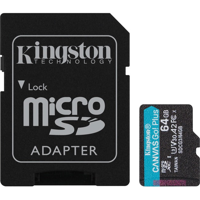 Carte microSDXC Kingston Canvas Go! Plus 64 Go Classe 10/UHS-I (U3) V30