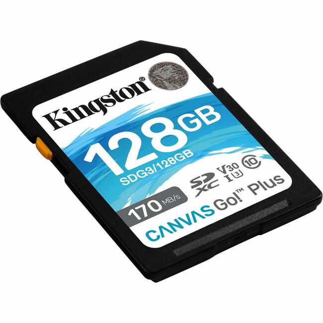 Carte mémoire SDXC Kingston Canvas Go! Plus 128 Go Classe 10/UHS-I (U3) V30
