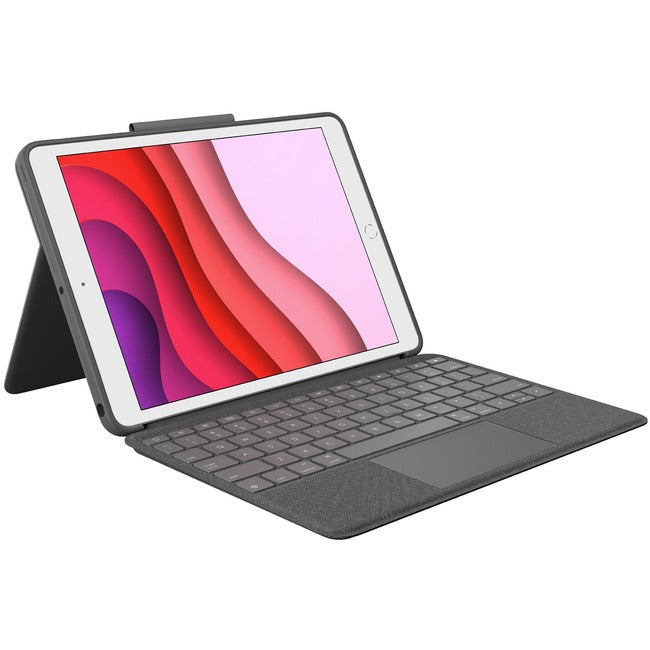 Étui clavier/housse Logitech Combo Touch pour tablette Apple, Logitech iPad (7e génération), iPad (9e génération), iPad (8e génération) - Graphite
