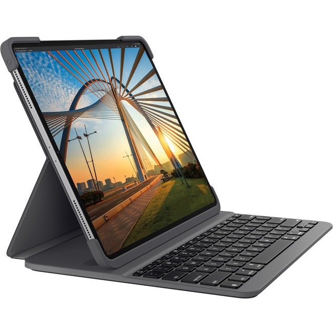 Étui clavier/housse Logitech Slim Folio Pro (Folio) pour tablette Apple iPad Pro 11", iPad Pro (2e génération) - Gris Oxford