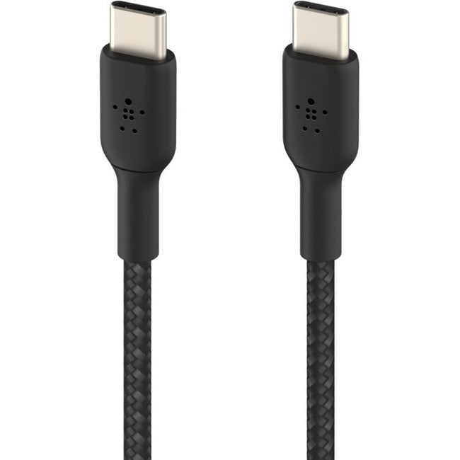 Câble tressé USB-C vers USB-C Belkin BoostCharge (1 mètre / 3,3 pieds, noir)