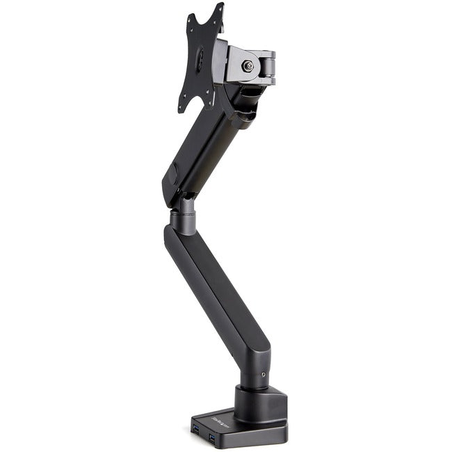 StarTech.com Bras de fixation pour écran de bureau avec 2 ports USB 3.0, support VESA fin pour écran unique jusqu'à 34 pouces (17,6 lb/8 kg), pince en C/œillet