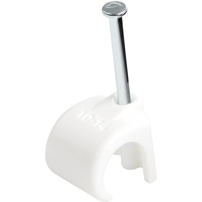 StarTech.com Lot de 100 clips de câble XL avec clou - Pinces à clouer réutilisables - Clips de montage/maintien de cordon - Attaches de câbles blanches TAA