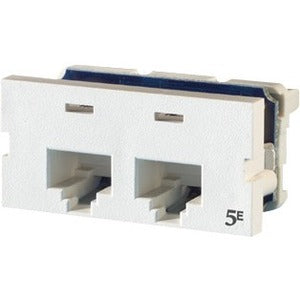 Ortronics Série II, Clarity 5E à deux ports, T568A/B, 180 degrés, blanc brouillard
